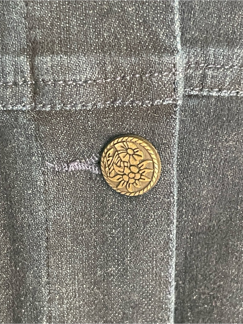 Oversized Button-Front Denim Jacket - Picture 3 of 12